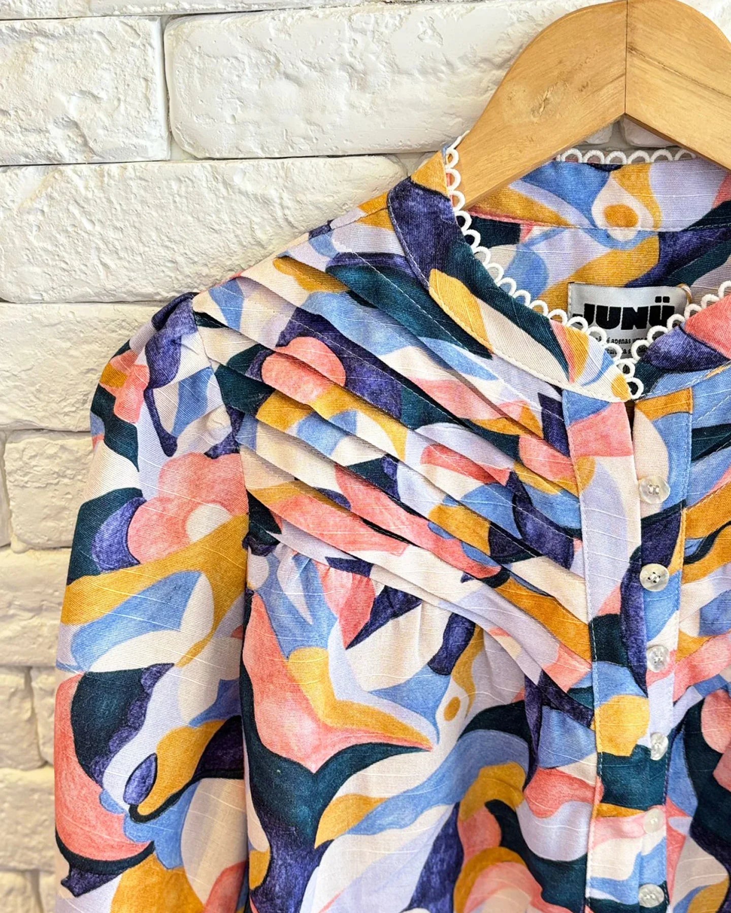 Camisa Amanhecer de Jade - Azul - Junü