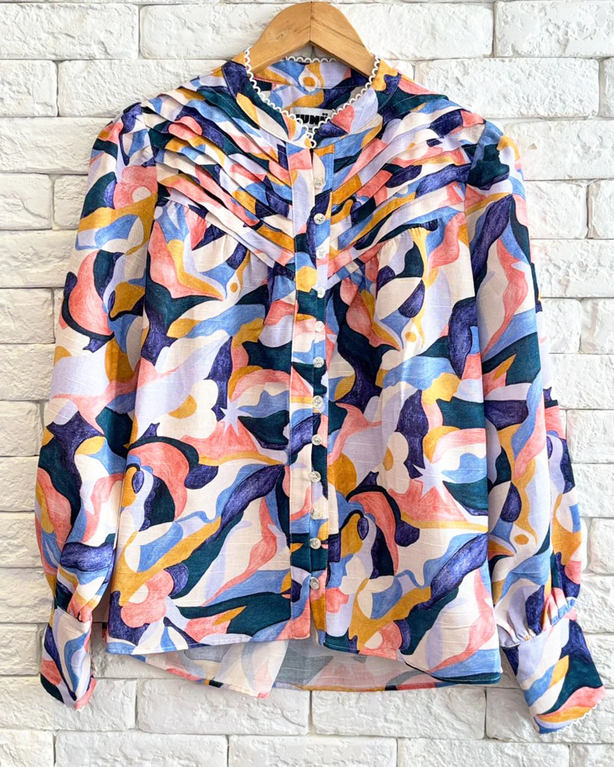 Camisa Amanhecer de Jade - Azul - Junü