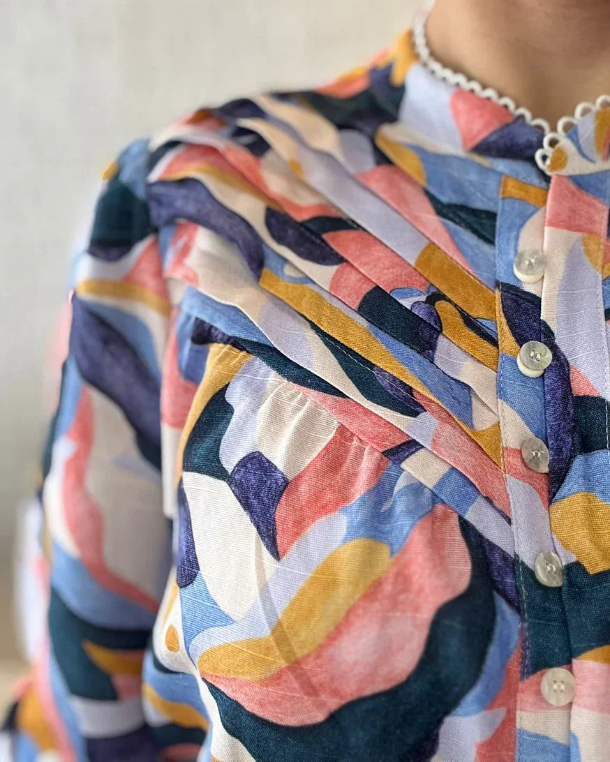 Camisa Amanhecer de Jade - Azul - Junü