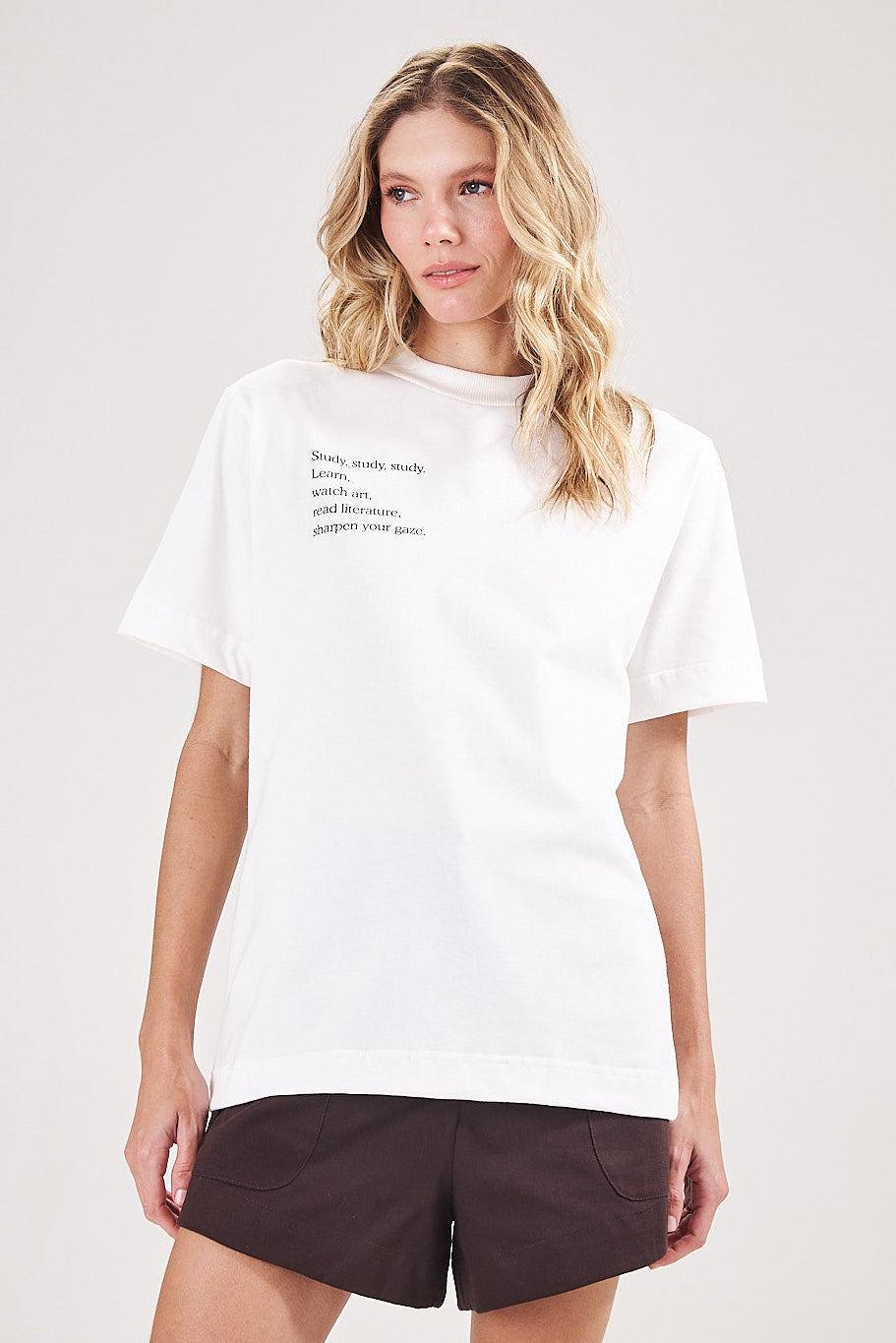 Camiseta Study Study Study - Off White